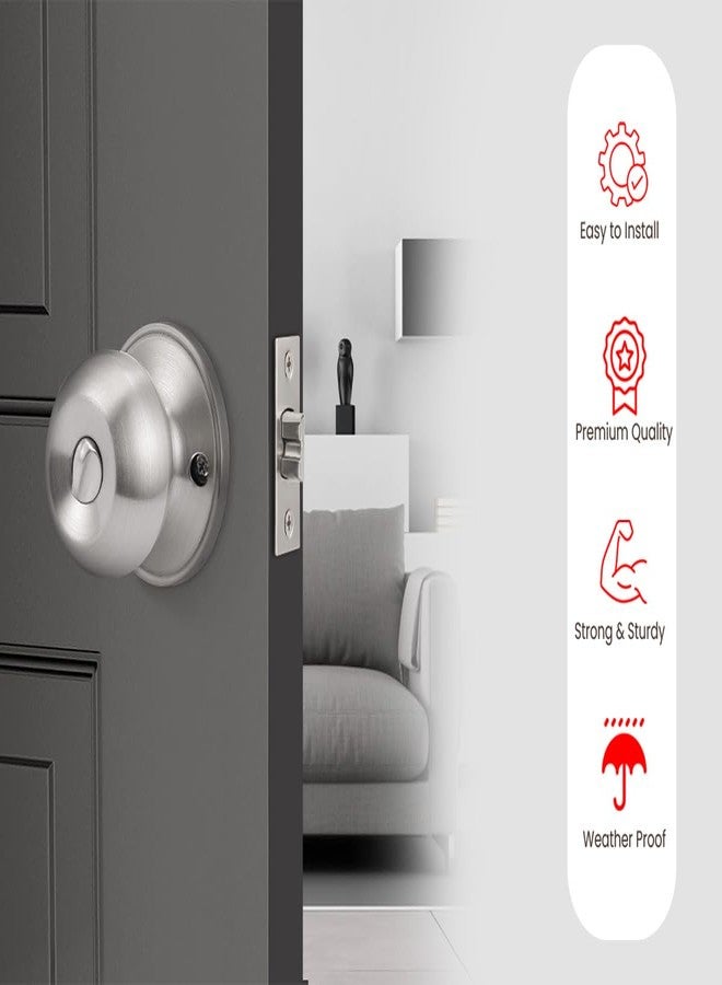 Link Classic Keyless Cylindrical Bathroom Lock, Lock for Bathroom/Balcony/Tubular Door Knob/Handle-SS 304 Grade (Without Key)-5 Years Warranty - Image 5